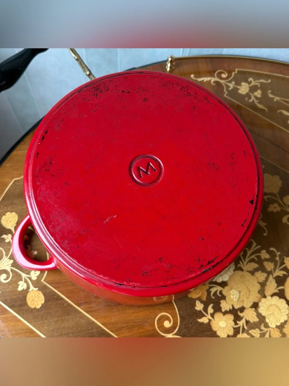 Round Dutch Oven Mario Batali Cast Iron Enameled Red